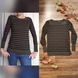 a.n.a. olive and black striped sweater